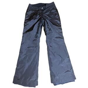Postcard Winter Ski Pants Womens US Size 8 Shiny Black Snow Pants Ankle